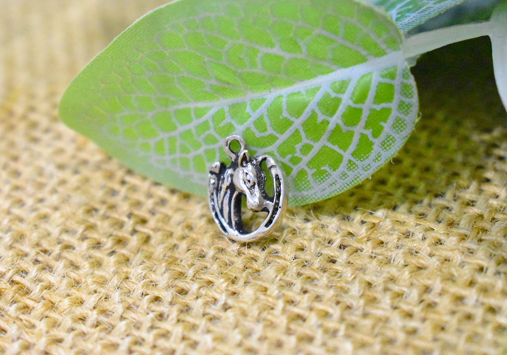 Luck Horse Shoe Handmade 92.5 Sterling Silver Brass Necklace Pendant Jewelry