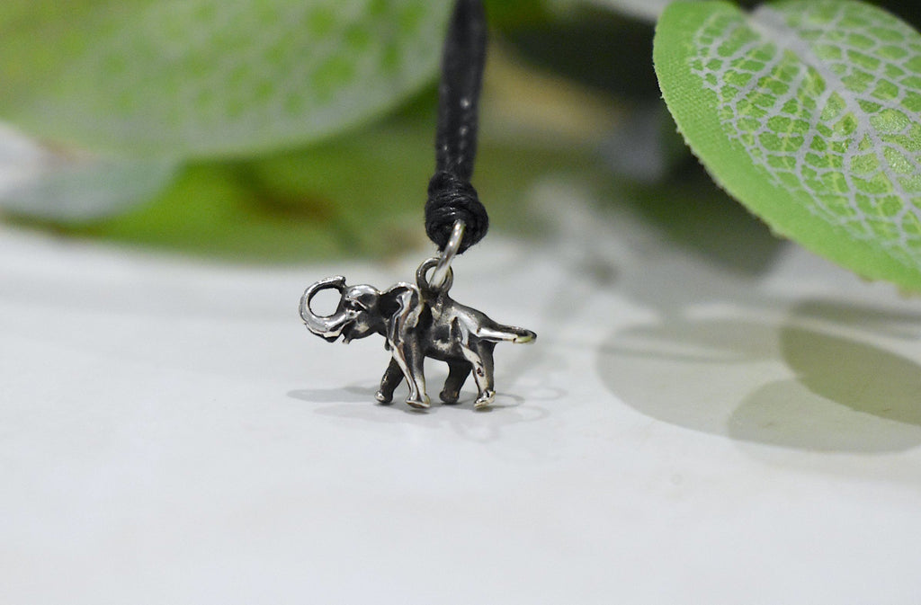 Walking Elephant 92.5 Sterling Silver Gold Brass Necklace Pendant Jewelry