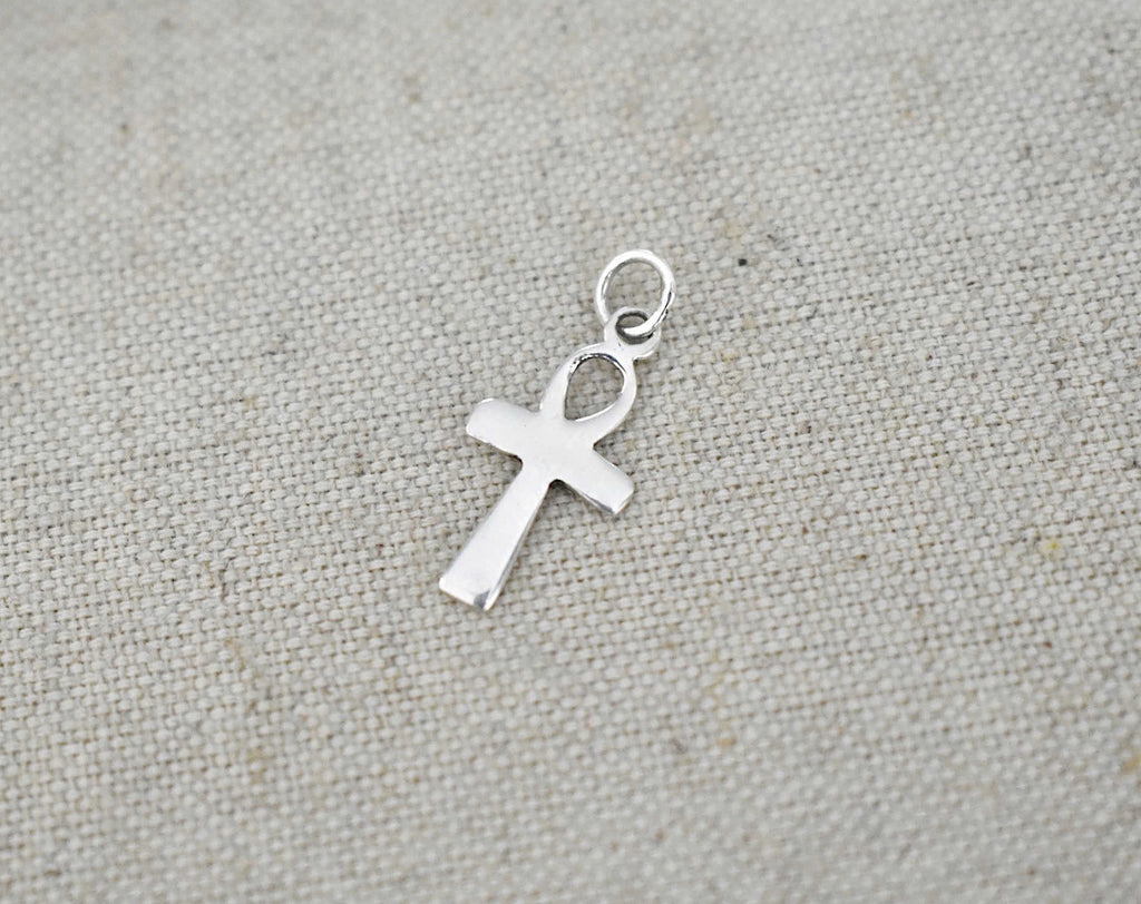 Egyptian Ankh Key 92.5 Sterling Silver Gold Brass Necklace Pendant Jewelry