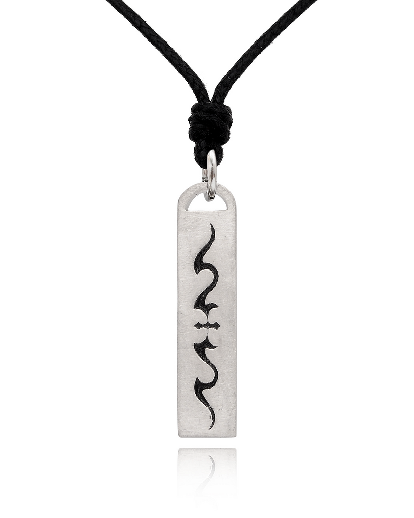Tribal Tatoo Design Silver Pewter Charm Necklace Pendant Jewelry