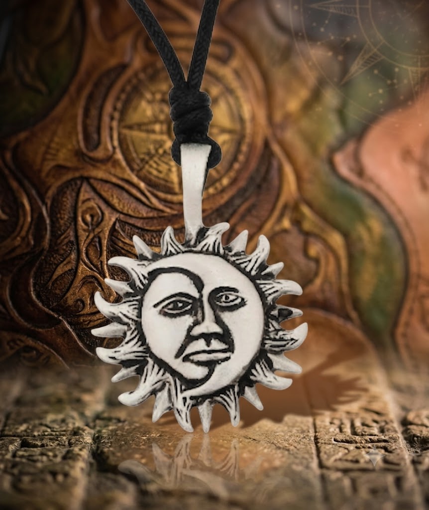 Ying Yang Sun & Moon 92.5 Sterling Silver Brass Charm Necklace Pendant Jewelry