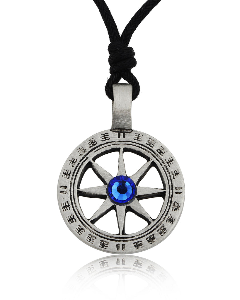 Color Mayan Sun Symbol Silver Necklace Pendant Jewelry