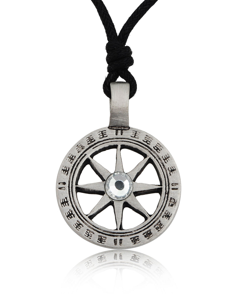 Color Mayan Sun Symbol Silver Necklace Pendant Jewelry