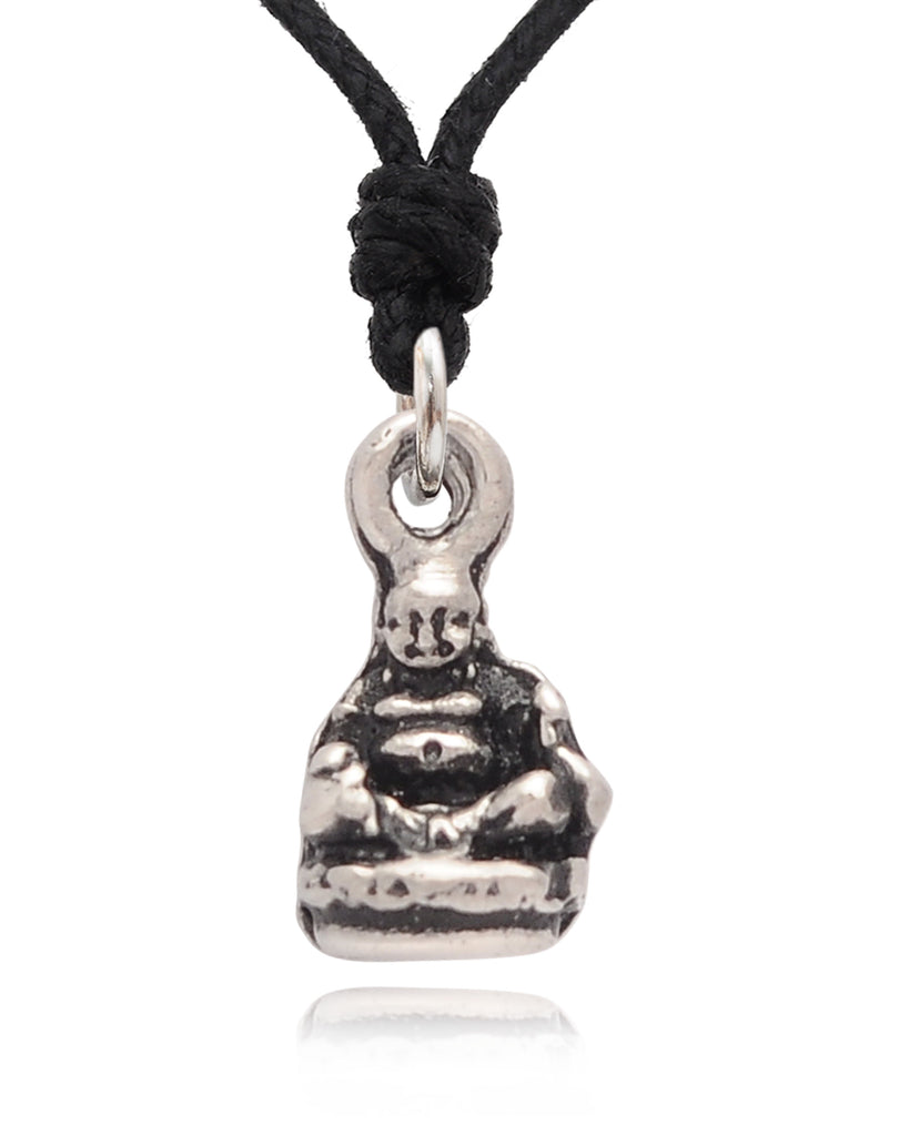 Happy Smile Buddha 92.5 Sterling Silver Brass Charm Necklace Pendant Jewelry