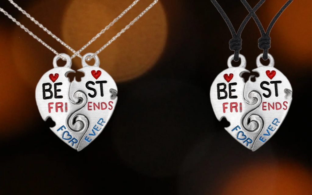 Best Friends Ying Yang Silver Pewter Gold Brass Charm Necklace Pendant Jewelry