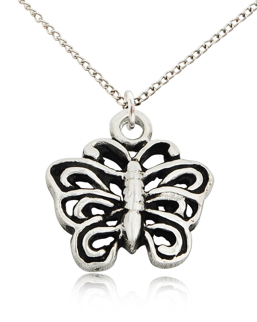 Unique Butterfly Sterling-silver Pewter Gold Charm Necklace Pendant Jewelry