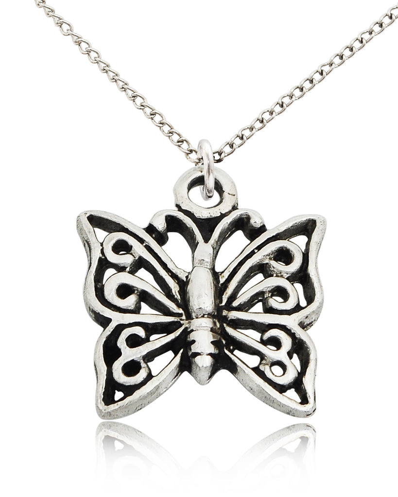 Eye-catching Butterfly Sterling-silver Pewter Gold Necklace Pendant Jewelry