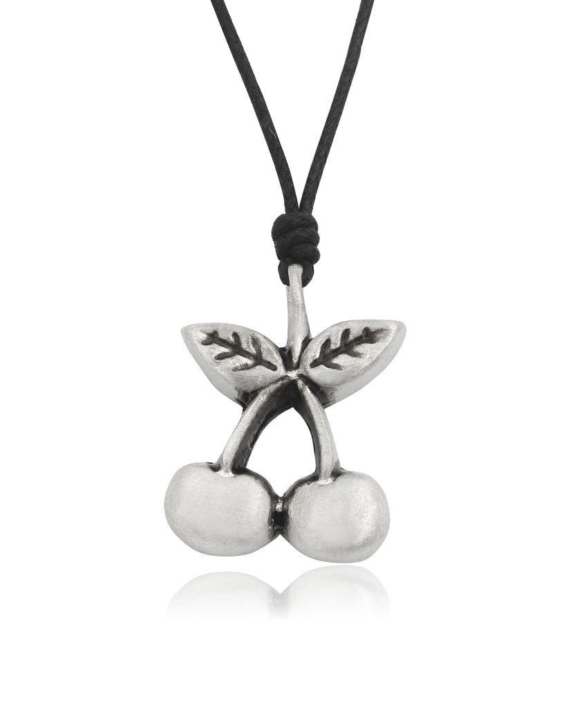 Cute Fruit Pendants Cherry Silver Pewter Brass Charm Necklace Pendant Jewelry