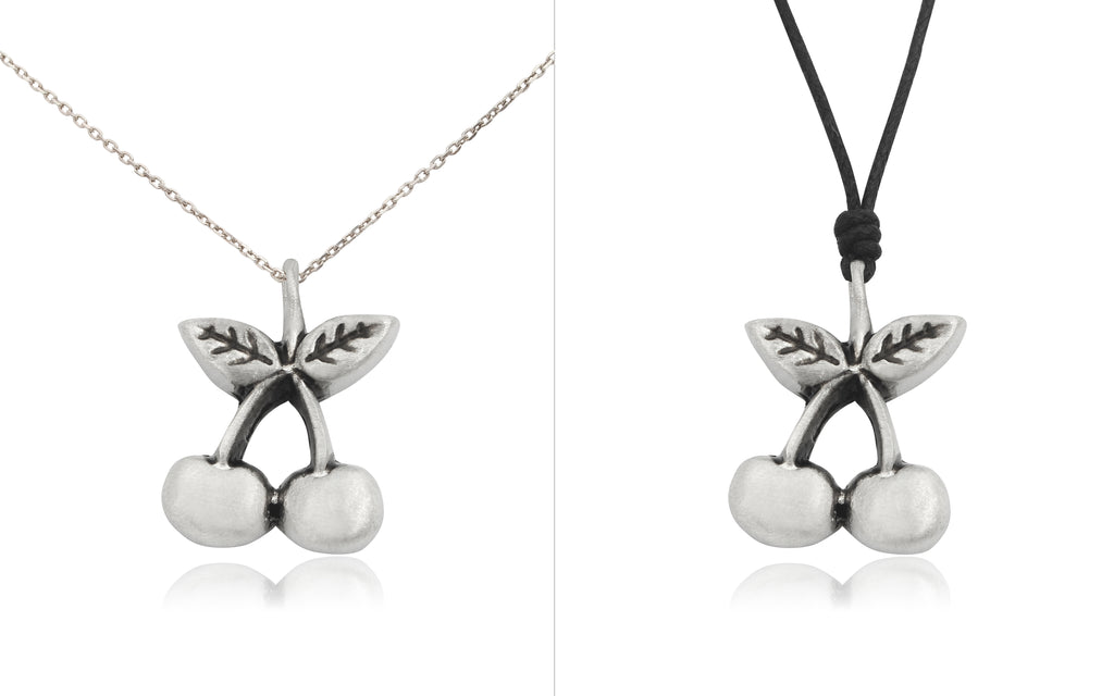 Cute Fruit Pendants Cherry Silver Pewter Brass Charm Necklace Pendant Jewelry