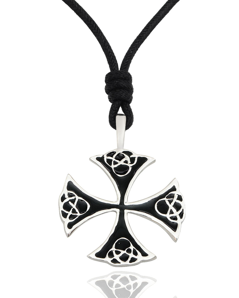 Celtic German Cross Silver Pewter Gold Brass Charm Necklace Pendant Jewelry