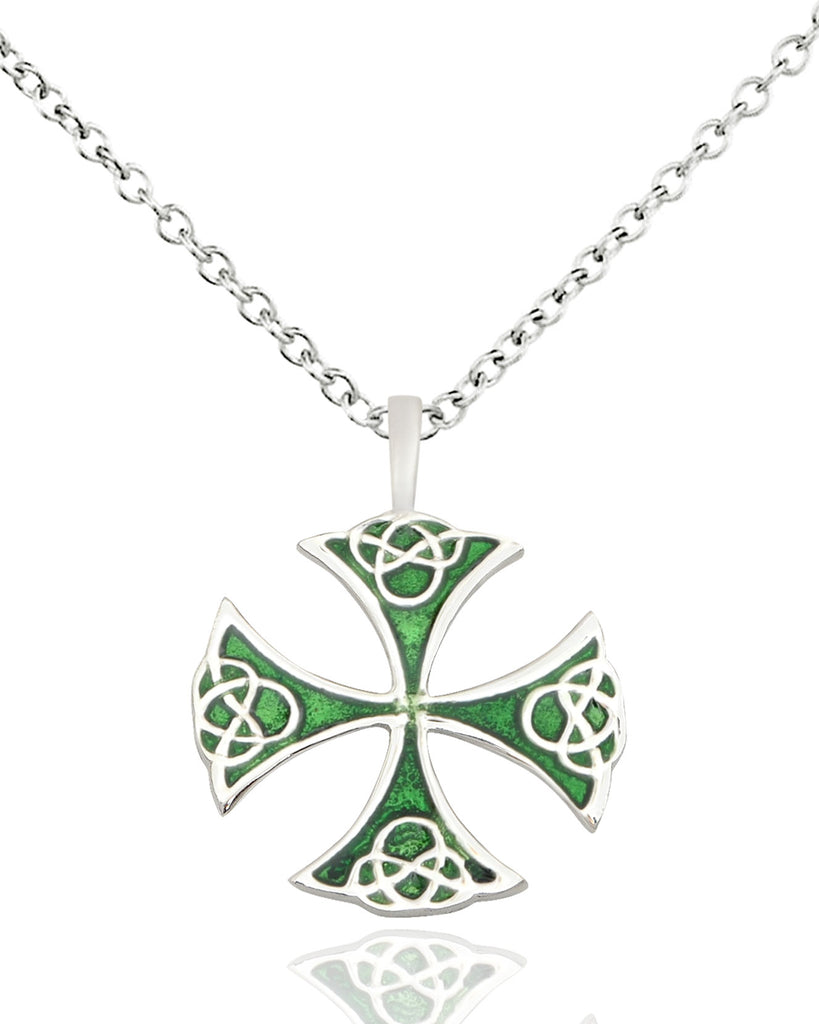 Celtic German Cross Silver Pewter Gold Brass Charm Necklace Pendant Jewelry