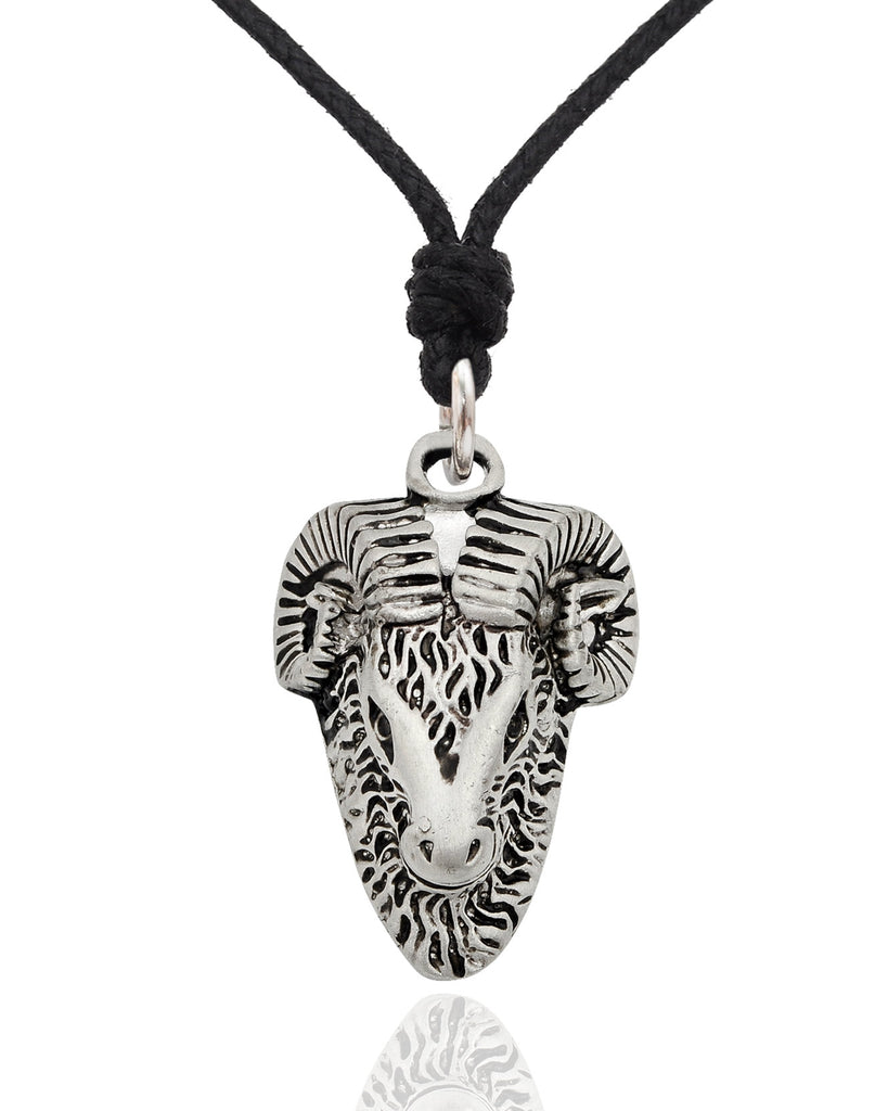 Ram Head Goat Baphomet Pagan God 92.5 Sterling Silver Necklace Pendant Jewelry
