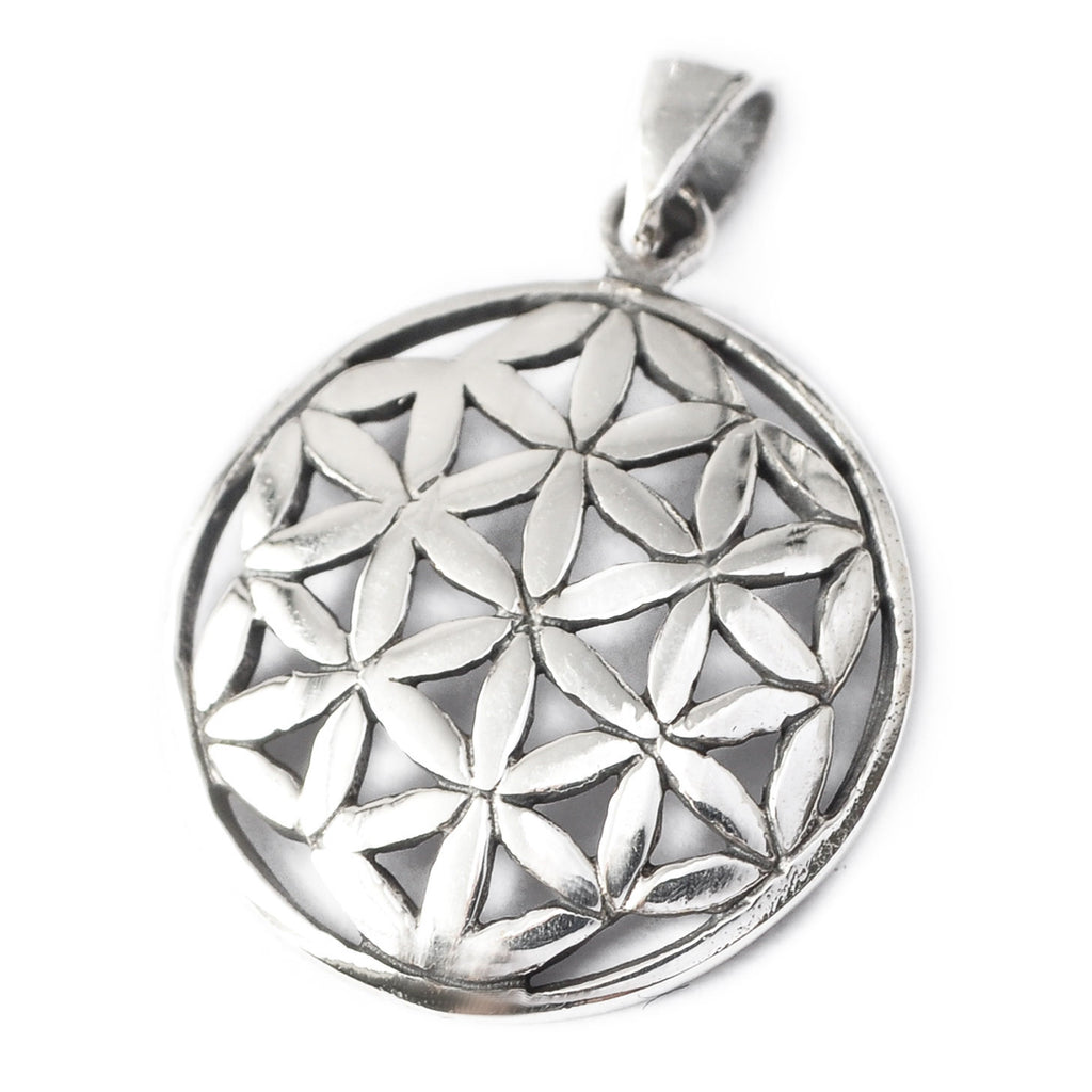 Shapely Celtic Flower Design Sterling Silver Pewter Brass Charm Necklace Pendant Jewelry