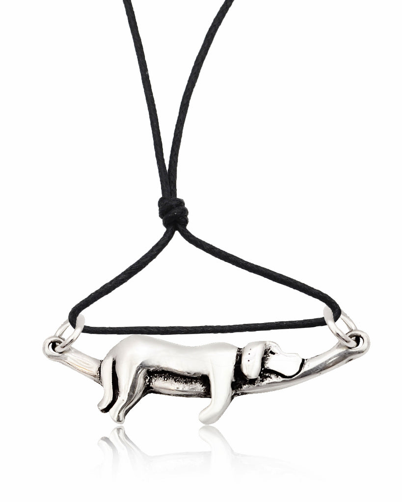 New Sleeping Dog Silver Pewter Gold Brass Charm Necklace Pendant Jewelry