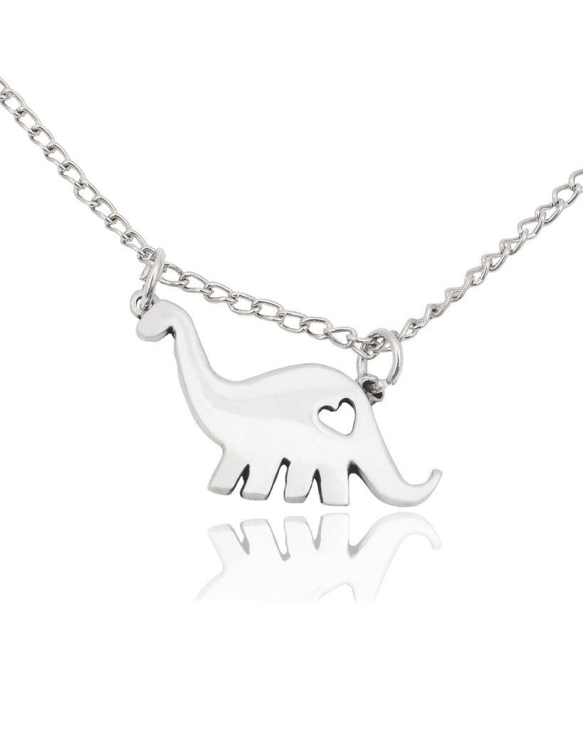 Cute Little Golden Dinosaur Pewter Gold Brass Charm Necklace Pendant Jewelry