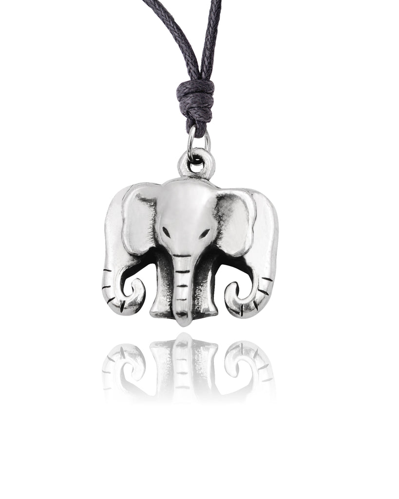Elephant Head Ganesh Silver Pewter Gold Brass Charm Necklace Pendant Jewelry