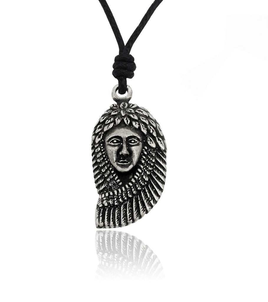 Indian Head Native American Silver Pewter Gold Brass Necklace Pendant Jewelry