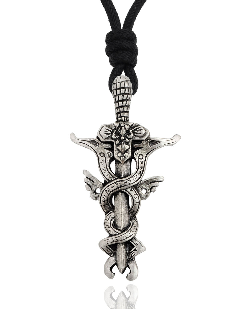 Holy Sword Silver Pewter Gold Brass Charm Necklace Pendant Jewelry