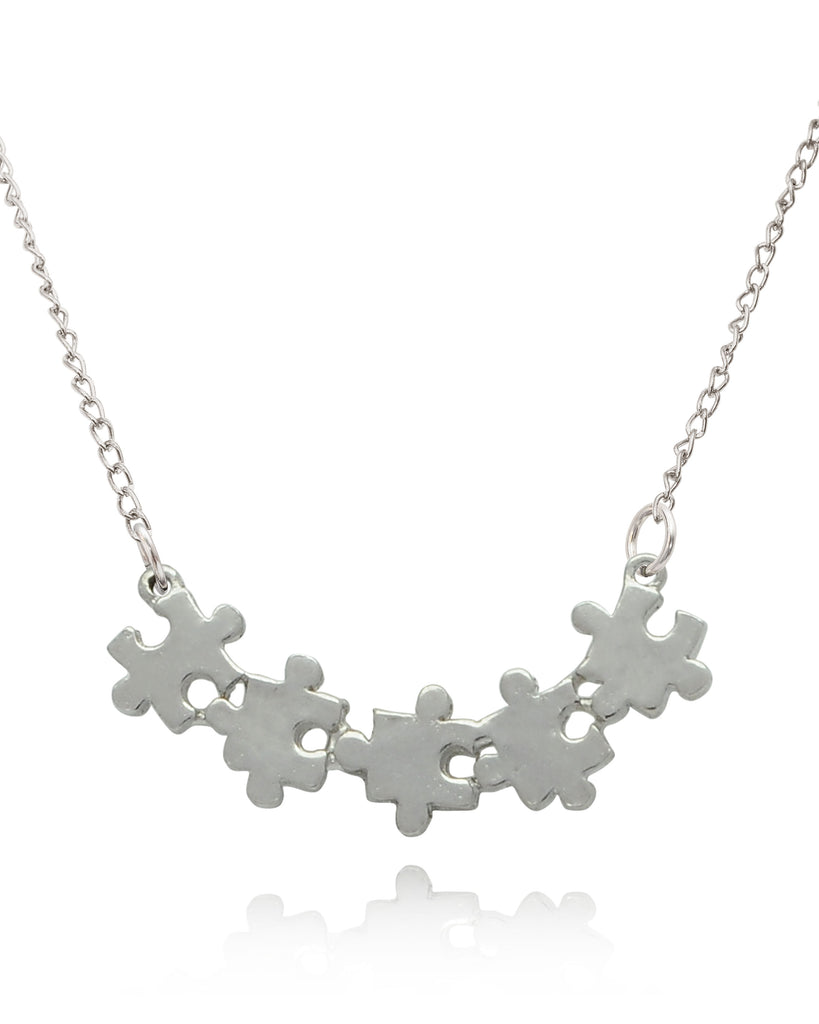 Lovely Puzzle Handmade Brass Charm Necklace Pendant Jewelry