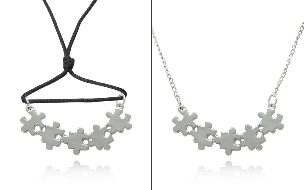 Lovely Puzzle Handmade Brass Charm Necklace Pendant Jewelry