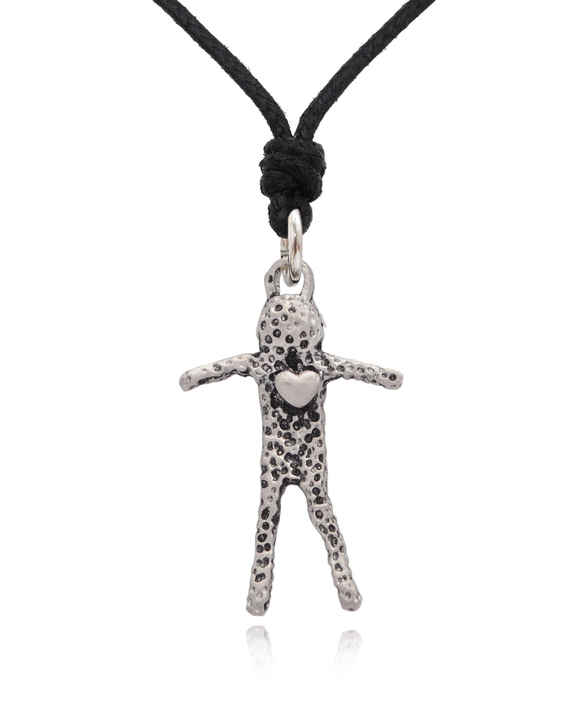 Body With Heart 92.5 Sterling Silver Pewter Brass Charm Necklace Pendant Jewelry
