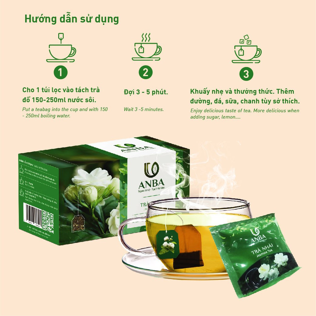 ANBA Tea Bags 25 Count Naturally Caffeine-Free Pure & Handpicked Herbal Infusion With Variety Flavors