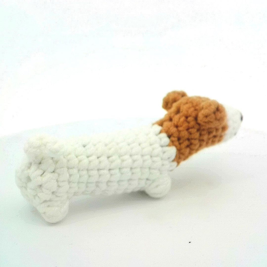 Cute Mini Corgi Dog Handmade Amigurumi Stuffed Toy Knit Crochet Doll VAC