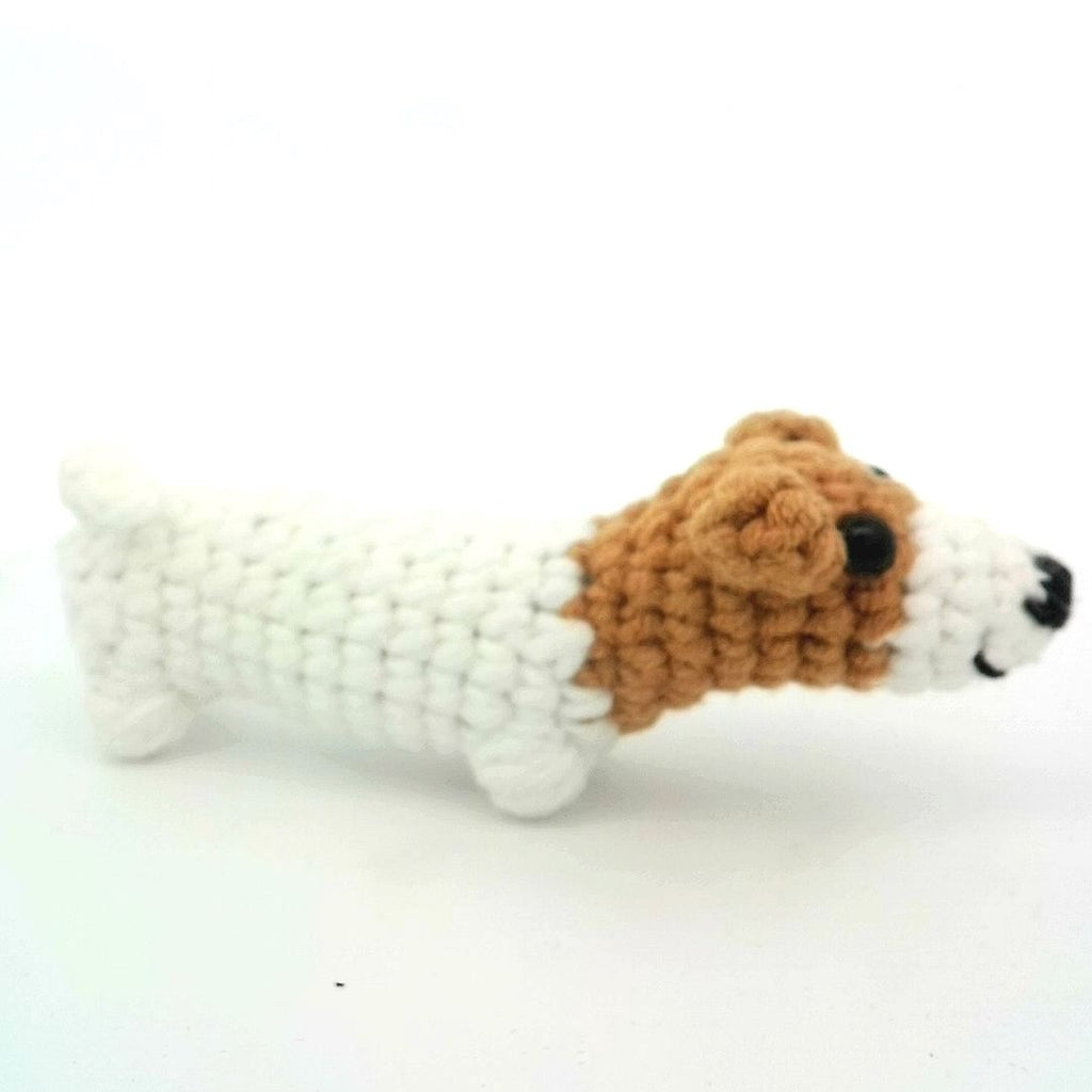 Cute Mini Corgi Dog Handmade Amigurumi Stuffed Toy Knit Crochet Doll VAC