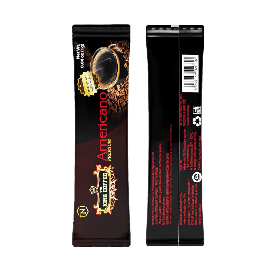2 PACKS Americano Instant Vietnamese King Coffee (1 PACK = 15 Sticks x 1G)
