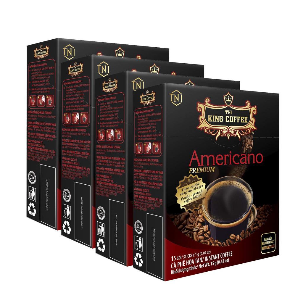 2 PACKS Americano Instant Vietnamese King Coffee (1 PACK = 15 Sticks x 1G)