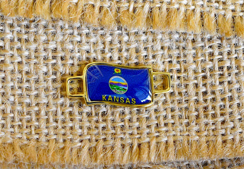 50 States In United State Flag Shoe Lace Keeper Union Worker Charm Work Boots