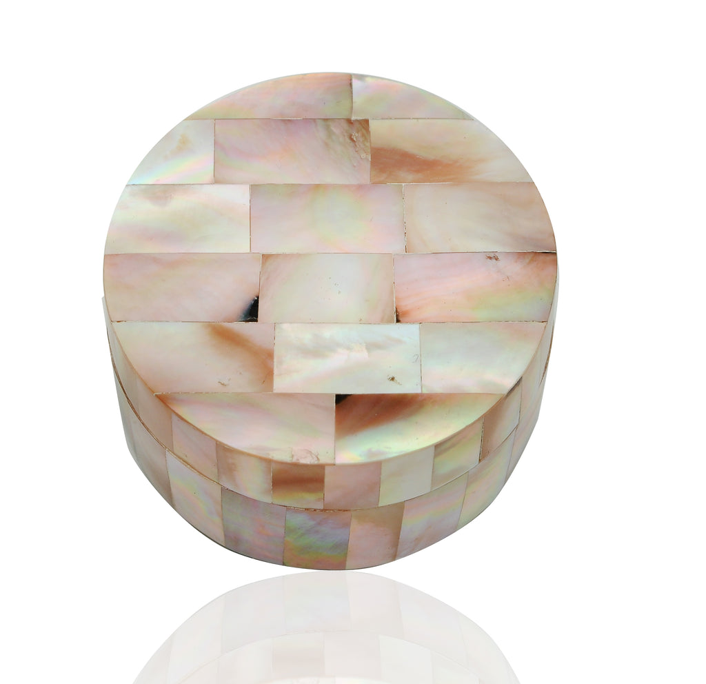 Myanmar Natural Mother of Pearl Jewelry Box Ring Bracelet Necklace Case