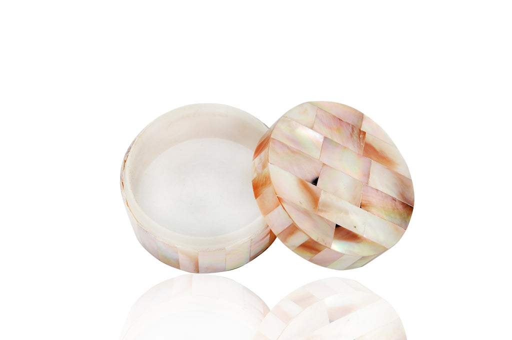Myanmar Natural Mother of Pearl Jewelry Box Ring Bracelet Necklace Case