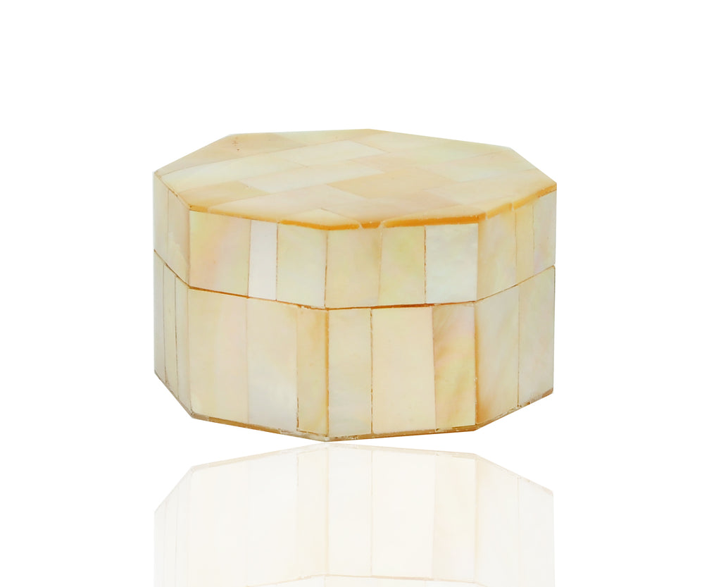 Myanmar Natural Mother of Pearl Jewelry Box Ring Bracelet Necklace Case