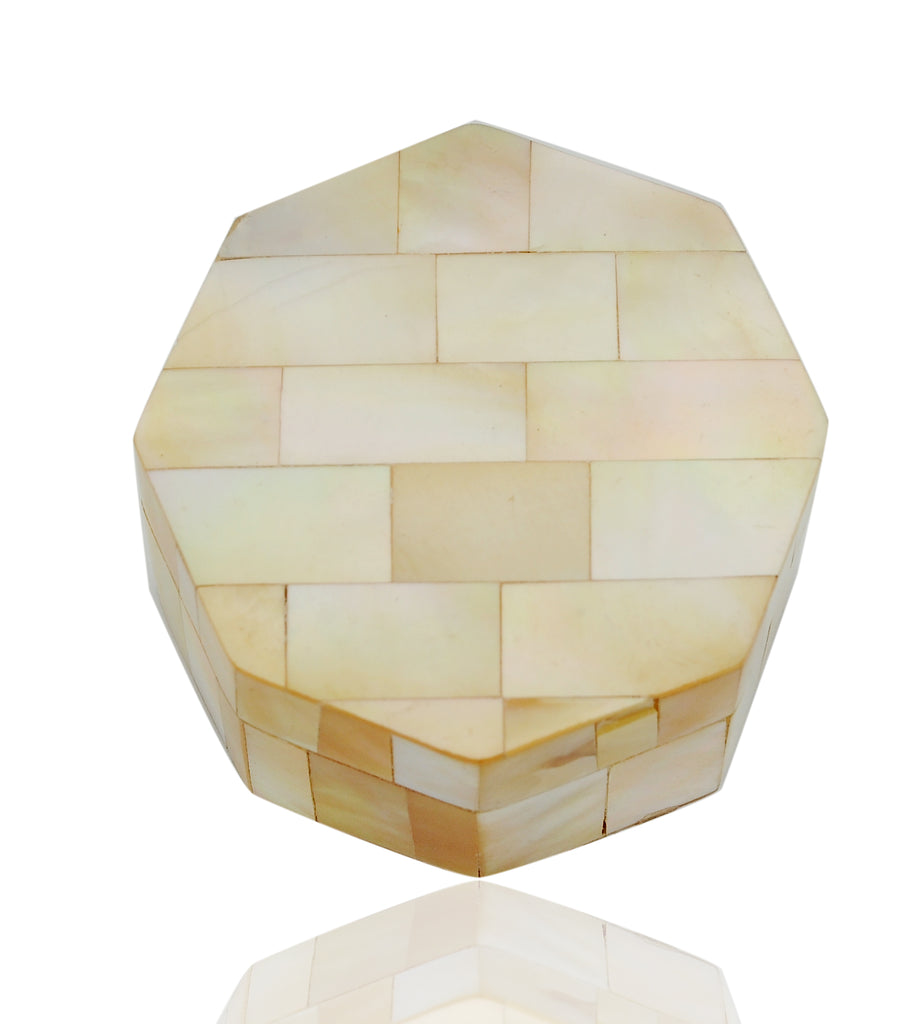 Myanmar Natural Mother of Pearl Jewelry Box Ring Bracelet Necklace Case