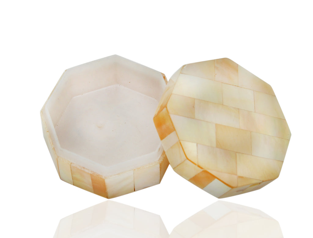 Myanmar Natural Mother of Pearl Jewelry Box Ring Bracelet Necklace Case