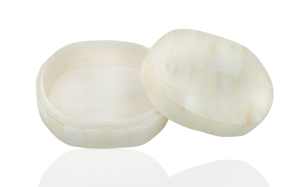 Myanmar Natural Mother of Pearl Jewelry Box Ring Bracelet Necklace Case