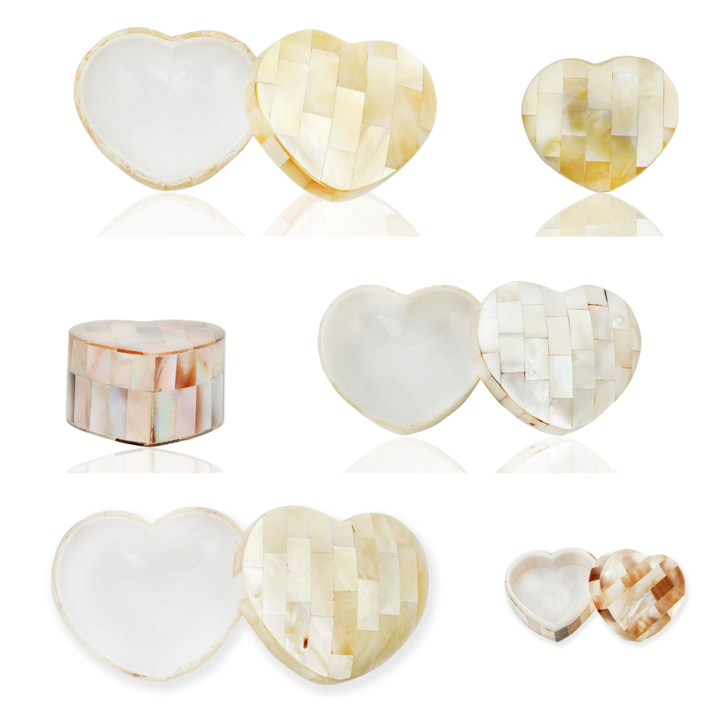 Myanmar Natural Mother of Pearl Jewelry Box Ring Bracelet Necklace Case