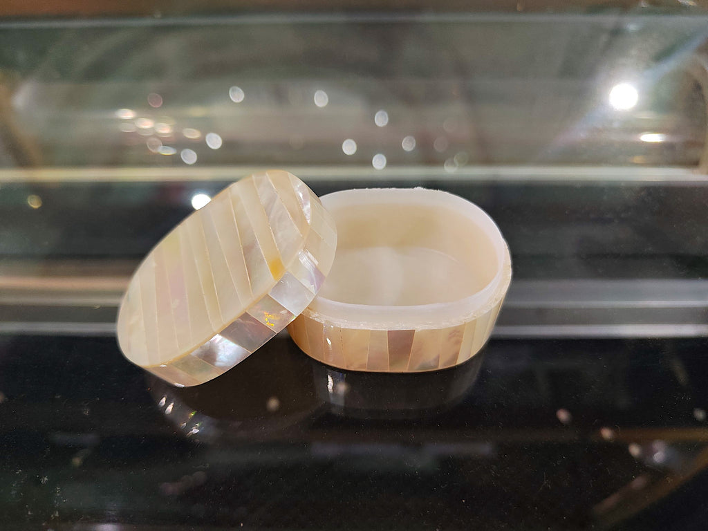 Myanmar Natural Mother of Pearl Jewelry Box Ring Bracelet Necklace Case