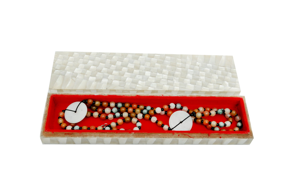 Natural Mother of Pearl Jewelry Medium Box Bracelet Necklace Case