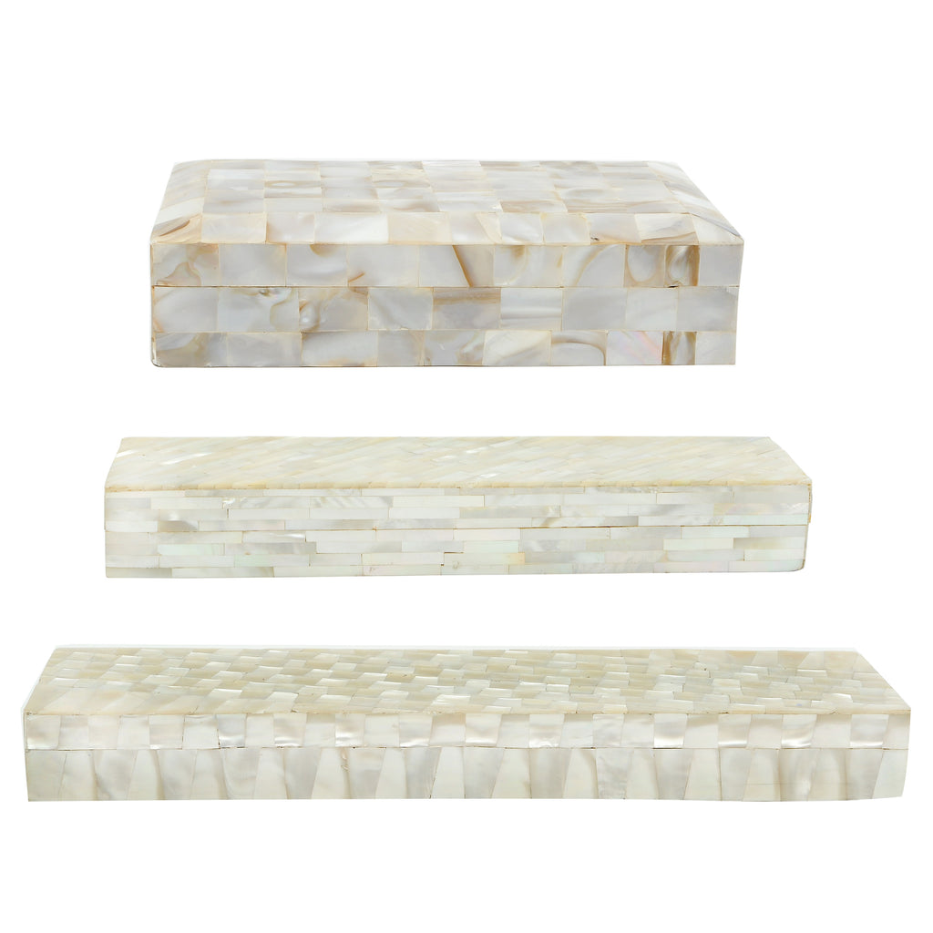 Natural Mother of Pearl Jewelry Medium Box Bracelet Necklace Case