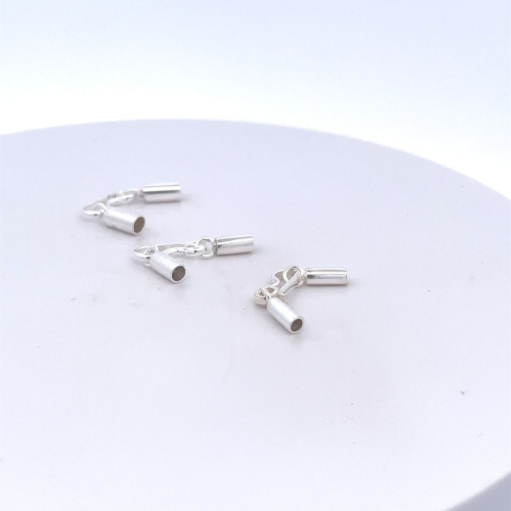 Silver Barrel Beads Leather Cord End Caps For Jewelry Making With Hook Jewelry Making Connector