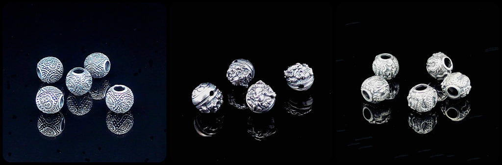 925 Sterling Silver Medium Beads For Bracelet Necklace Jewelry Making Supplies