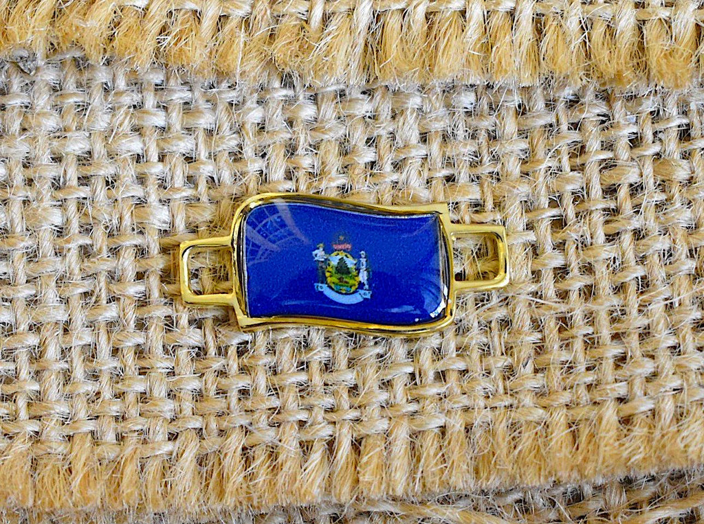 50 States In United State Flag Shoe Lace Keeper Union Worker Charm Work Boots