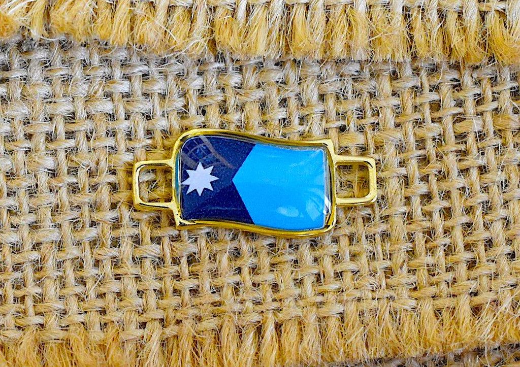 50 States In United State Flag Shoe Lace Keeper Union Worker Charm Work Boots