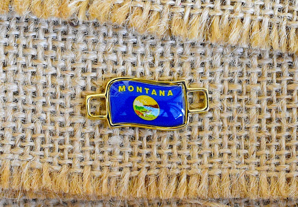 50 States In United State Flag Shoe Lace Keeper Union Worker Charm Work Boots