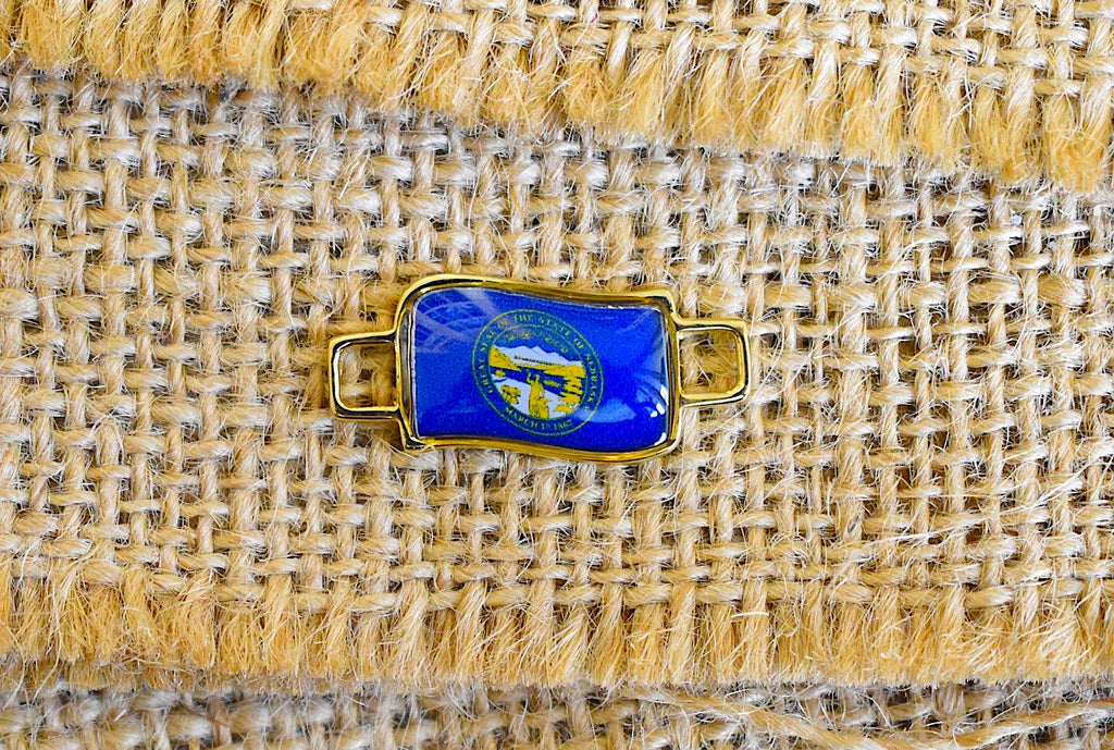 50 States In United State Flag Shoe Lace Keeper Union Worker Charm Work Boots