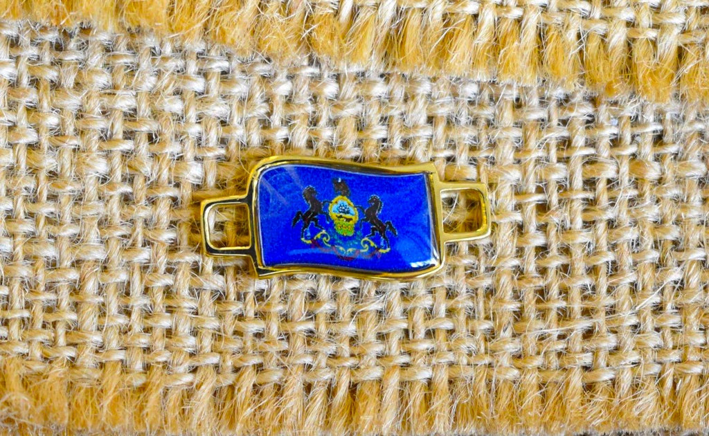 50 States In United State Flag Shoe Lace Keeper Union Worker Charm Work Boots