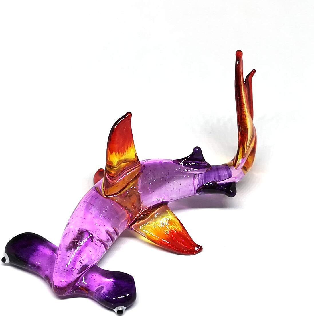 New Mini Blown Glass Shark Hammerhead Figurine Fish Aquarium Miniature Handmade