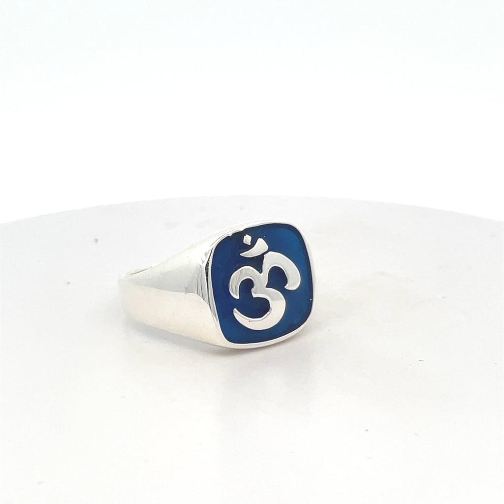 Unique Hindu Aum Om Ohm Word Sterling Silver Ring Jewelry Size 25